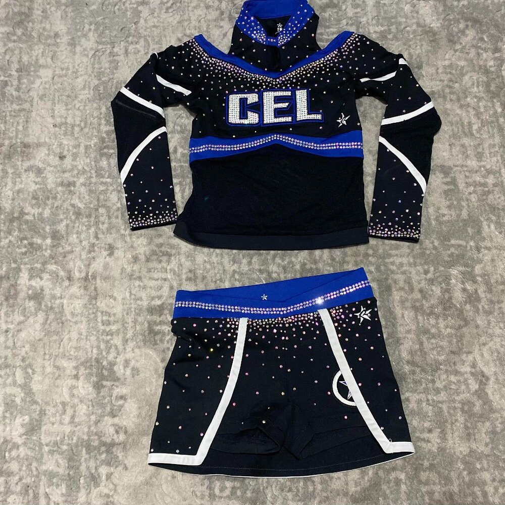 **SALE** CEL Custom Rebel Cheer Uniform YM 💙
